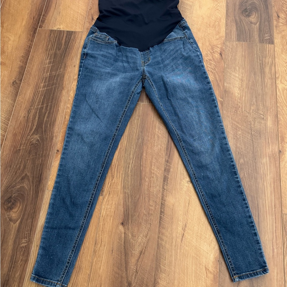 Time and Tru Blue Maternity Skinny Jeans with Stretch